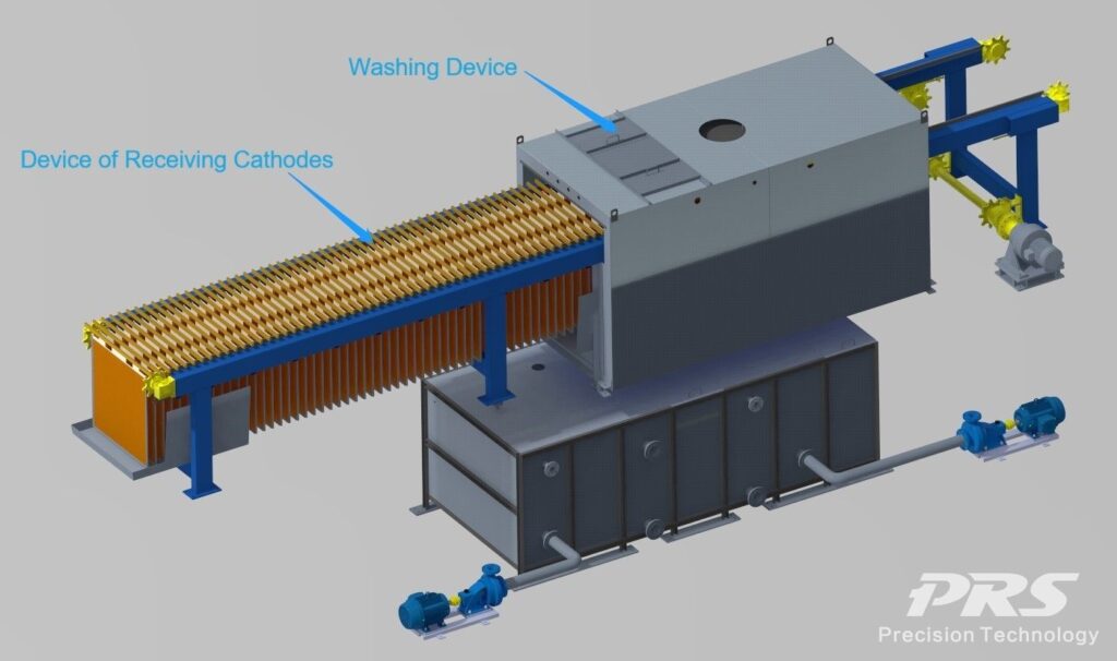 conveyor of receiving and washing cathodes model